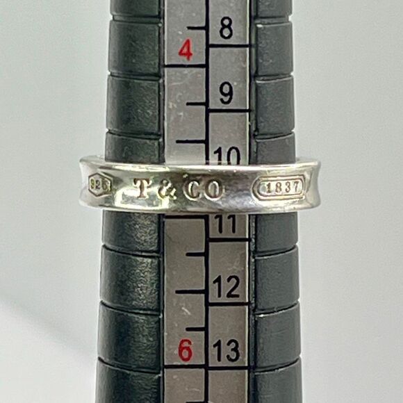 Tiffany & Co 1837 Ring - Narrow - 925 Silver - sz 4.75-5 - Picture 3 of 16
